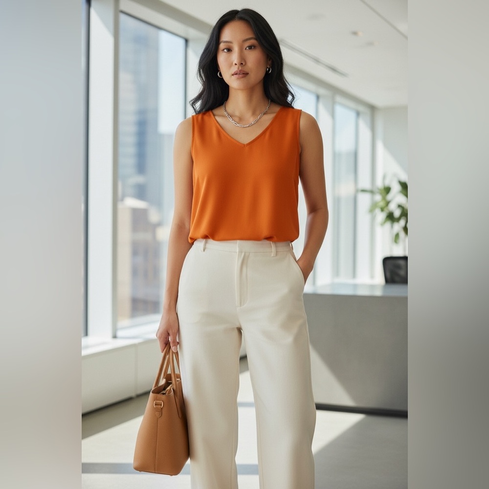Vince Camuto Vibrant Orange Top